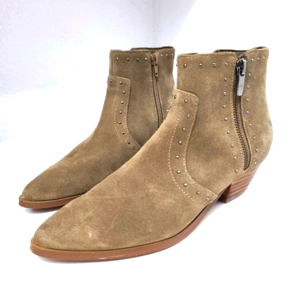 Marc Fisher Shoes - MARC FISHER Wanida Studded Cowgirl Western Ankle Booties